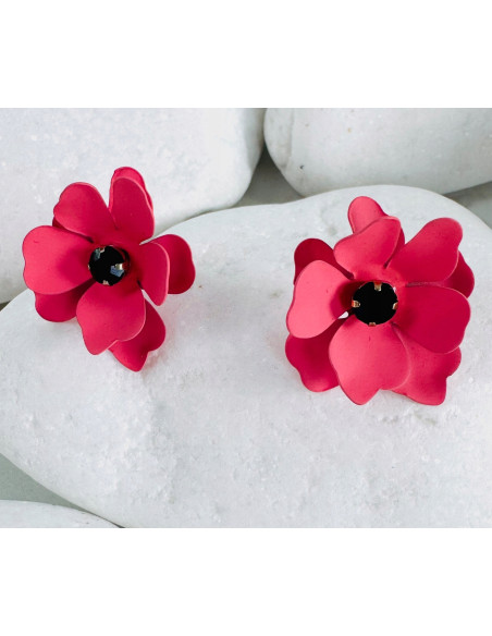 Kolczyki KWIATY KWIATKI BOHO Lolita Accessories srebrny sztyft 925