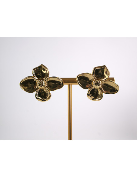 Kolczyki ZŁOTE KWIATY KWIATKI STAL CHIRURGICZNA  LOLITA AKCESORIA