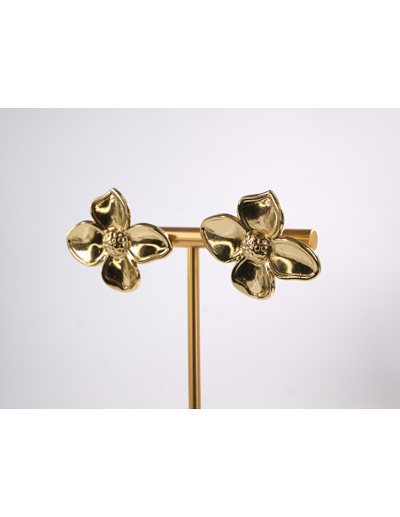 Kolczyki ZŁOTE KWIATY KWIATKI STAL CHIRURGICZNA  LOLITA AKCESORIA