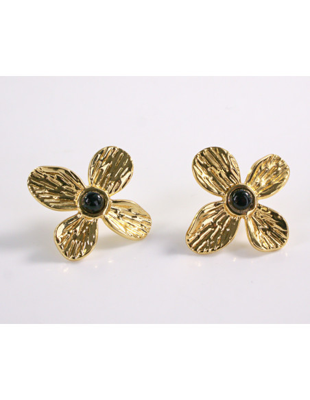 Kolczyki ZŁOTE KWIATY KWIATKI STAL CHIRURGICZNA  LOLITA AKCESORIA