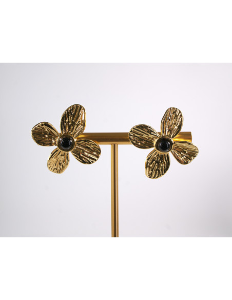 Kolczyki ZŁOTE KWIATY KWIATKI STAL CHIRURGICZNA  LOLITA AKCESORIA