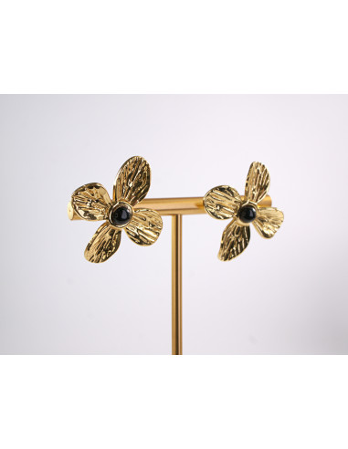 Kolczyki ZŁOTE KWIATY KWIATKI STAL CHIRURGICZNA...