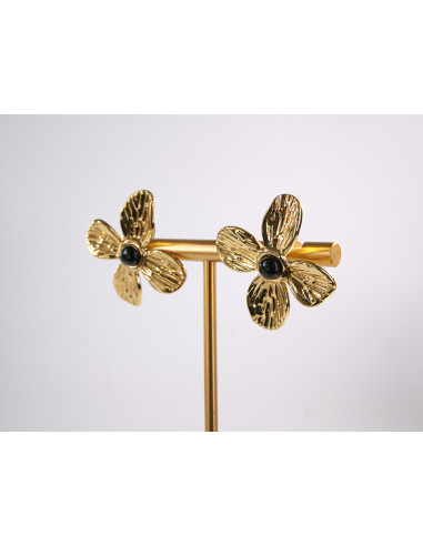 Kolczyki ZŁOTE KWIATY KWIATKI STAL CHIRURGICZNA...