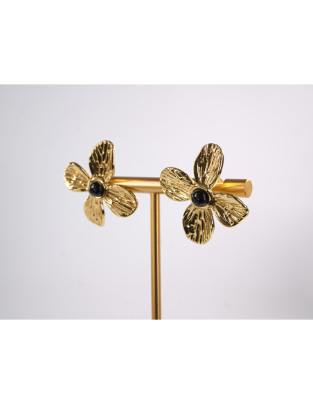 Kolczyki ZŁOTE KWIATY KWIATKI STAL CHIRURGICZNA  LOLITA AKCESORIA