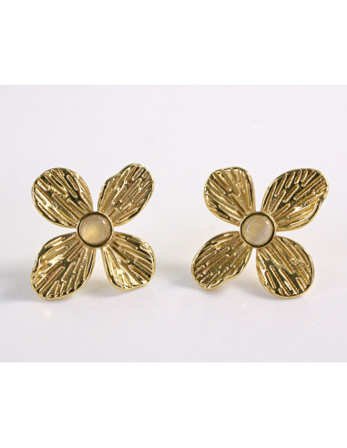 Kolczyki ZŁOTE KWIATY KWIATKI STAL CHIRURGICZNA...