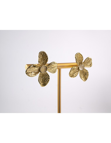 Kolczyki ZŁOTE KWIATY KWIATKI STAL CHIRURGICZNA...
