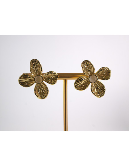 Kolczyki ZŁOTE KWIATY KWIATKI STAL CHIRURGICZNA  LOLITA AKCESORIA