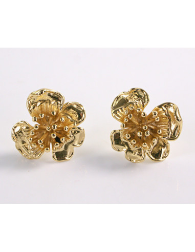Kolczyki ZŁOTE KWIATY KWIATKI STAL CHIRURGICZNA...