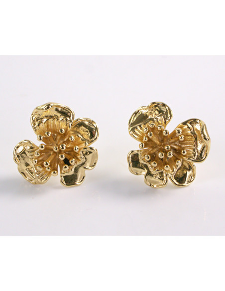 Kolczyki ZŁOTE KWIATY KWIATKI STAL CHIRURGICZNA  LOLITA AKCESORIA