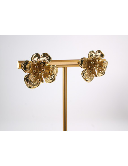 Kolczyki ZŁOTE KWIATY KWIATKI STAL CHIRURGICZNA  LOLITA AKCESORIA