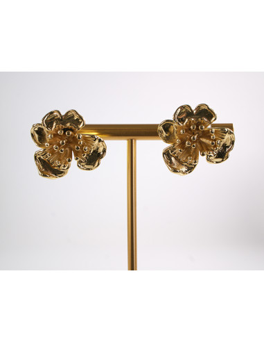 Kolczyki ZŁOTE KWIATY KWIATKI STAL CHIRURGICZNA...