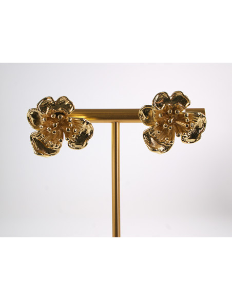 Kolczyki ZŁOTE KWIATY KWIATKI STAL CHIRURGICZNA  LOLITA AKCESORIA