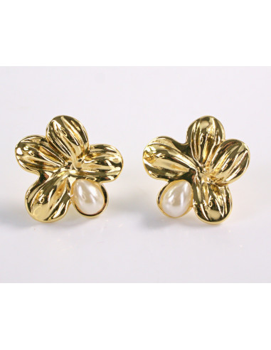 Kolczyki ZŁOTE KWIATY KWIATKI STAL CHIRURGICZNA...