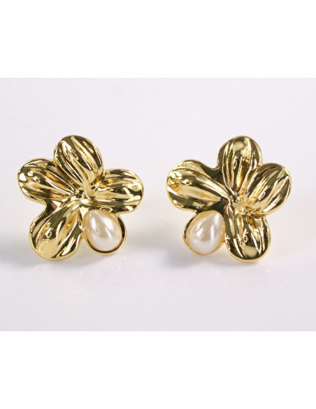 Kolczyki ZŁOTE KWIATY KWIATKI STAL CHIRURGICZNA  LOLITA AKCESORIA