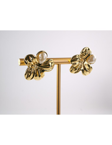 Kolczyki ZŁOTE KWIATY KWIATKI STAL CHIRURGICZNA...