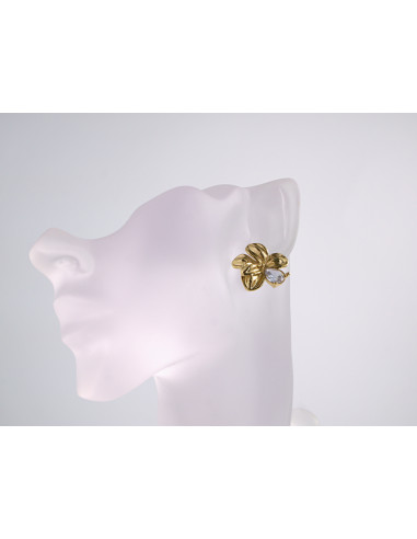 Kolczyki ZŁOTE KWIATY KWIATKI STAL CHIRURGICZNA...