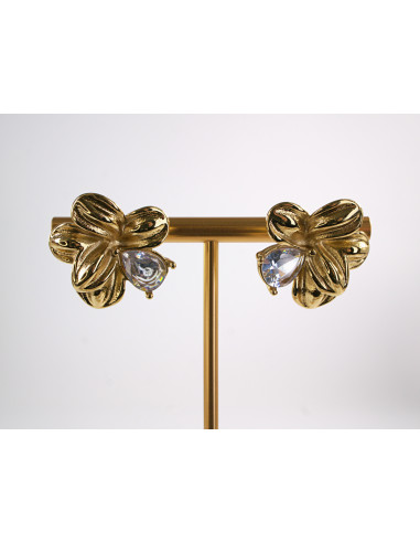 Kolczyki ZŁOTE KWIATY KWIATKI STAL CHIRURGICZNA...