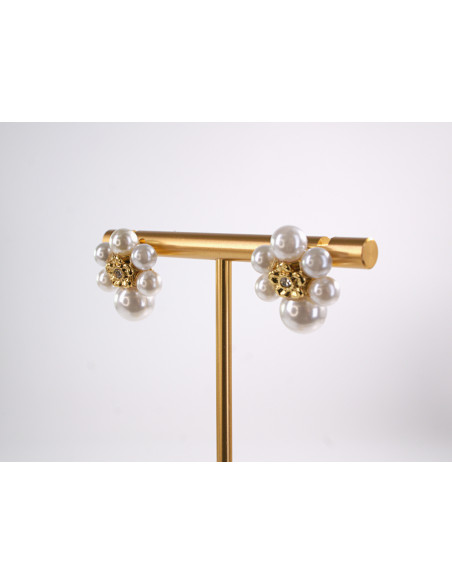 Kolczyki PEREŁKOWE KWIATY KWIATKI STAL CHIRURGICZNA  LOLITA AKCESORIA