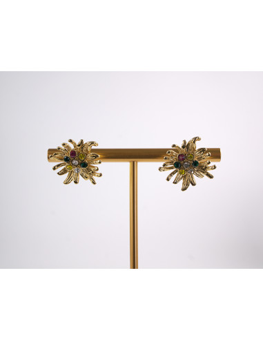 Kolczyki ZŁOTE KWIATY KWIATKI STAL CHIRURGICZNA...