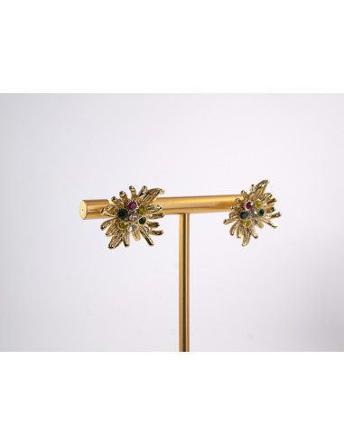 Kolczyki ZŁOTE KWIATY KWIATKI STAL CHIRURGICZNA...