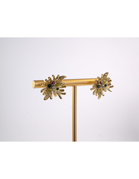 Kolczyki ZŁOTE KWIATY KWIATKI STAL CHIRURGICZNA  LOLITA AKCESORIA