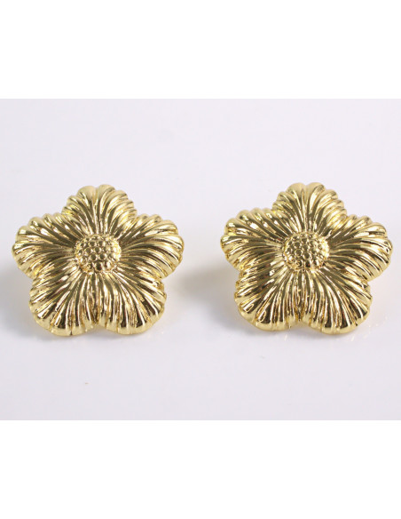 Kolczyki ZŁOTE KWIATY KWIATKI STAL CHIRURGICZNA  LOLITA AKCESORIA