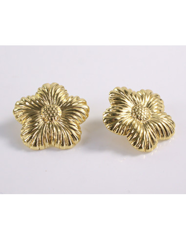 Kolczyki ZŁOTE KWIATY KWIATKI STAL CHIRURGICZNA...