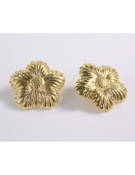 Kolczyki ZŁOTE KWIATY KWIATKI STAL CHIRURGICZNA  LOLITA AKCESORIA