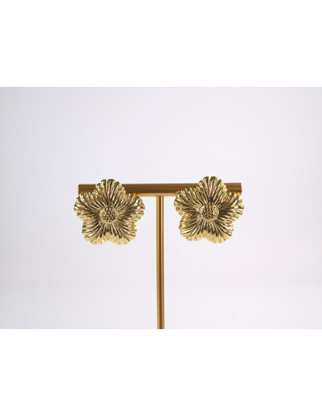 Kolczyki ZŁOTE KWIATY KWIATKI STAL CHIRURGICZNA  LOLITA AKCESORIA