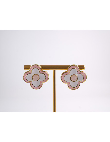 Kolczyki RÓŻOWE  KWIATY KWIATKI STAL CHIRURGICZNA  LOLITA AKCESORIA