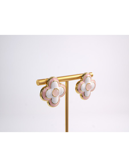 Kolczyki RÓŻOWE  KWIATY KWIATKI STAL CHIRURGICZNA  LOLITA AKCESORIA