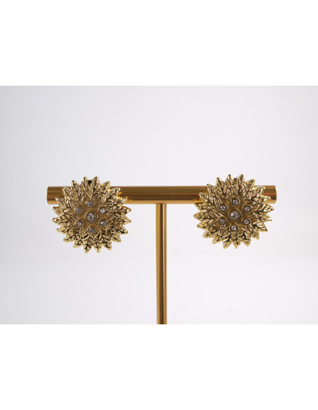 Kolczyki ZŁOTE KWIATY KWIATKI STAL CHIRURGICZNA  LOLITA AKCESORIA