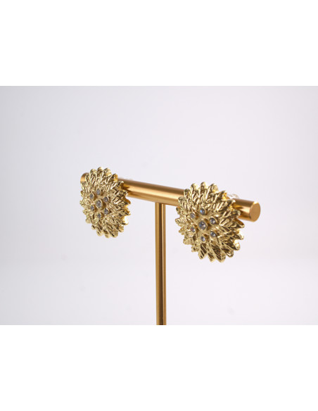 Kolczyki ZŁOTE KWIATY KWIATKI STAL CHIRURGICZNA  LOLITA AKCESORIA