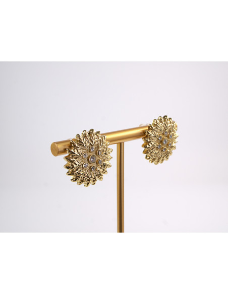 Kolczyki ZŁOTE KWIATY KWIATKI STAL CHIRURGICZNA  LOLITA AKCESORIA