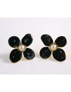 Kolczyki CZARNE KWIATY  KWIATKI STAL CHIRURGICZNA  LOLITA...
