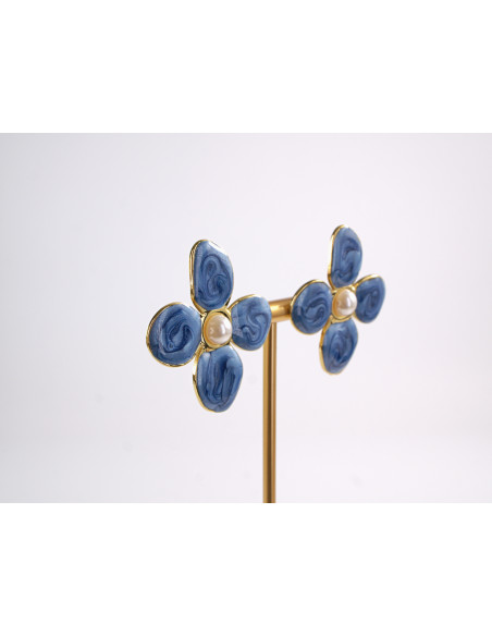 Kolczyki NIEBIESKIE KWIATY  KWIATKI STAL CHIRURGICZNA  LOLITA AKCESORIA