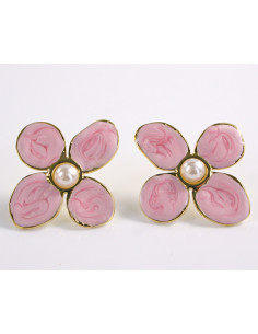 Kolczyki RÓŻOWE KWIATY  KWIATKI STAL CHIRURGICZNA  LOLITA...