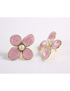 Kolczyki RÓŻOWE KWIATY  KWIATKI STAL CHIRURGICZNA  LOLITA... 2