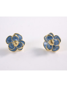 Kolczyki NIEBIESKIE KWIATY  KWIATKI STAL CHIRURGICZNA...
