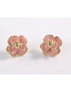 Kolczyki RÓŻOWE KWIATY  KWIATKI STAL CHIRURGICZNA  LOLITA...