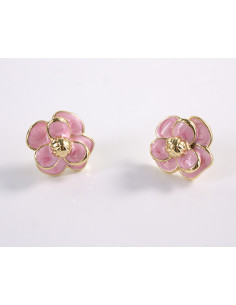 Kolczyki RÓŻOWE KWIATY  KWIATKI STAL CHIRURGICZNA  LOLITA...