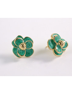 Kolczyki ZIELONE KWIATY  KWIATKI STAL CHIRURGICZNA... 2