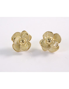 Kolczyki BEŻOWY KWIATY  KWIATKI STAL CHIRURGICZNA  LOLITA...