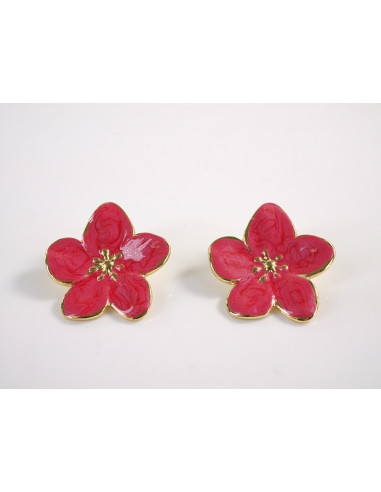 Kolczyki CZERWONE  KWIATY  KWIATKI STAL...