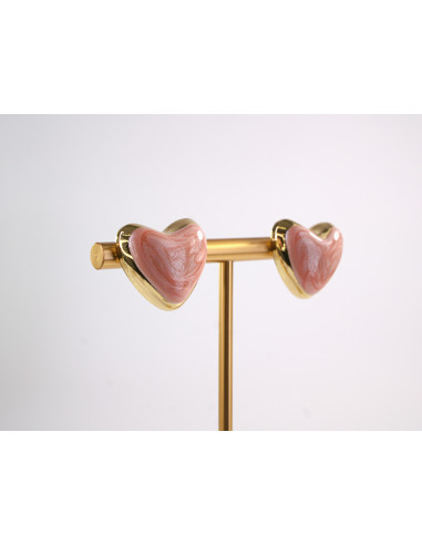 Kolczyki SERCE SERCA ŁOSOSIOWY STAL...