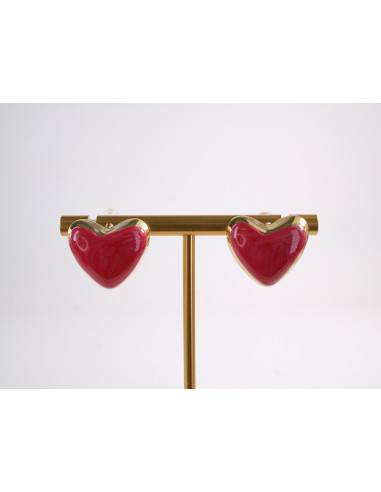 Kolczyki SERCE SERCA CZERWONY STAL CHIRURGICZNA...