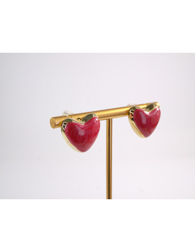 Kolczyki SERCE SERCA CZERWONY STAL CHIRURGICZNA...