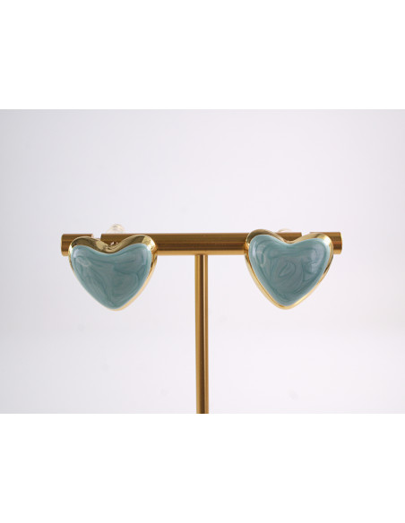 Kolczyki SERCE SERCA  STAL CHIRURGICZNA  LOLITA AKCESORIA TURKUSOWY