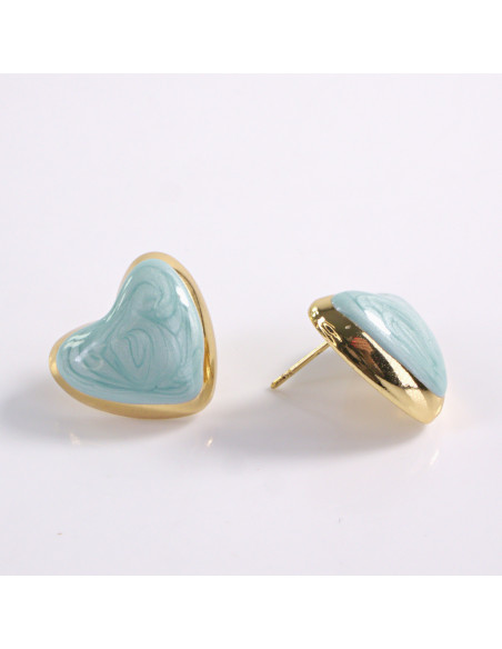 Kolczyki SERCE SERCA  STAL CHIRURGICZNA  LOLITA AKCESORIA TURKUSOWY