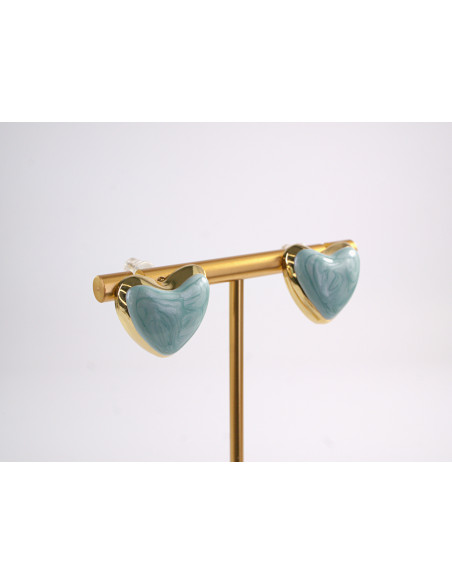 Kolczyki SERCE SERCA  STAL CHIRURGICZNA  LOLITA AKCESORIA TURKUSOWY